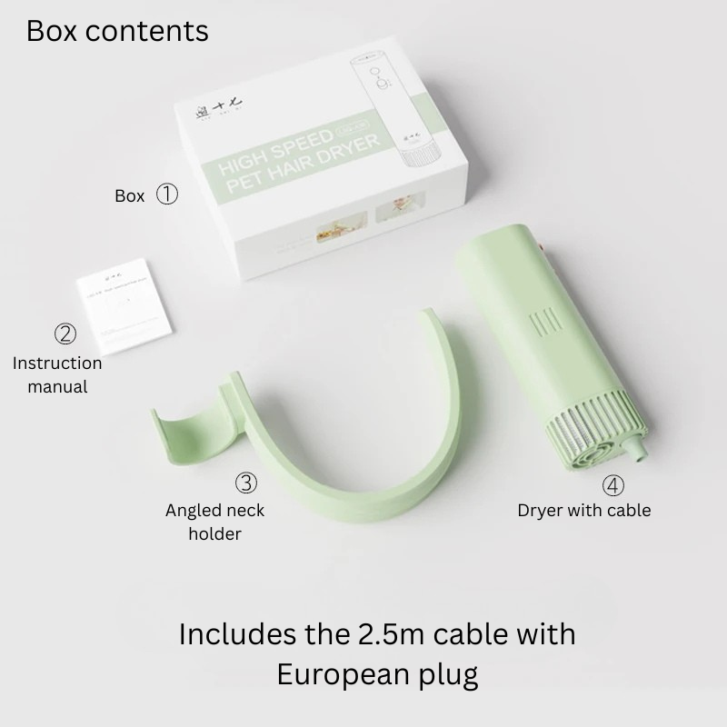 High-Speed Hands Free Pet Hair Dryer – Quiet, Lightweight & Powerful Grooming Dryer