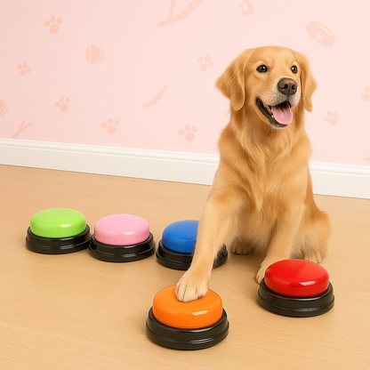 Recordable Dog Training Buttons – Talking Pet Communication Buzzer