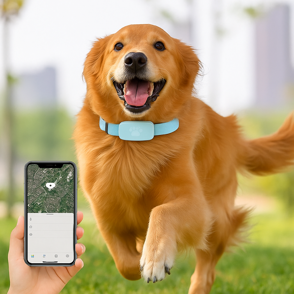 Smart GPS Pet Tracker Collar – Adjustable, Waterproof & iOS Compatible