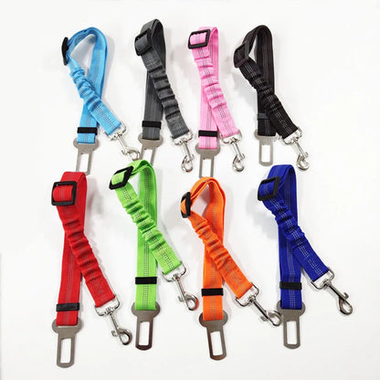 Adjustable Reflective Dog Car Seat Belt Harness – Shock Absorbing, Tangle-Free Safety Lead for Car Travel