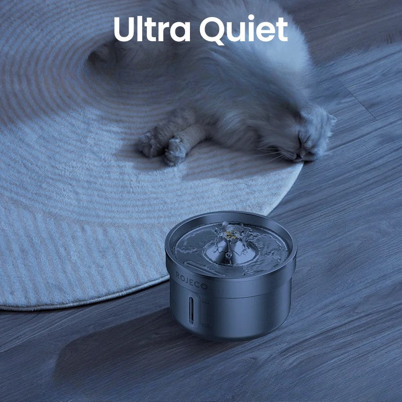 ROJECO 2L Stainless Steel Pet Water Fountain – Ultra Quiet Smart Dispenser