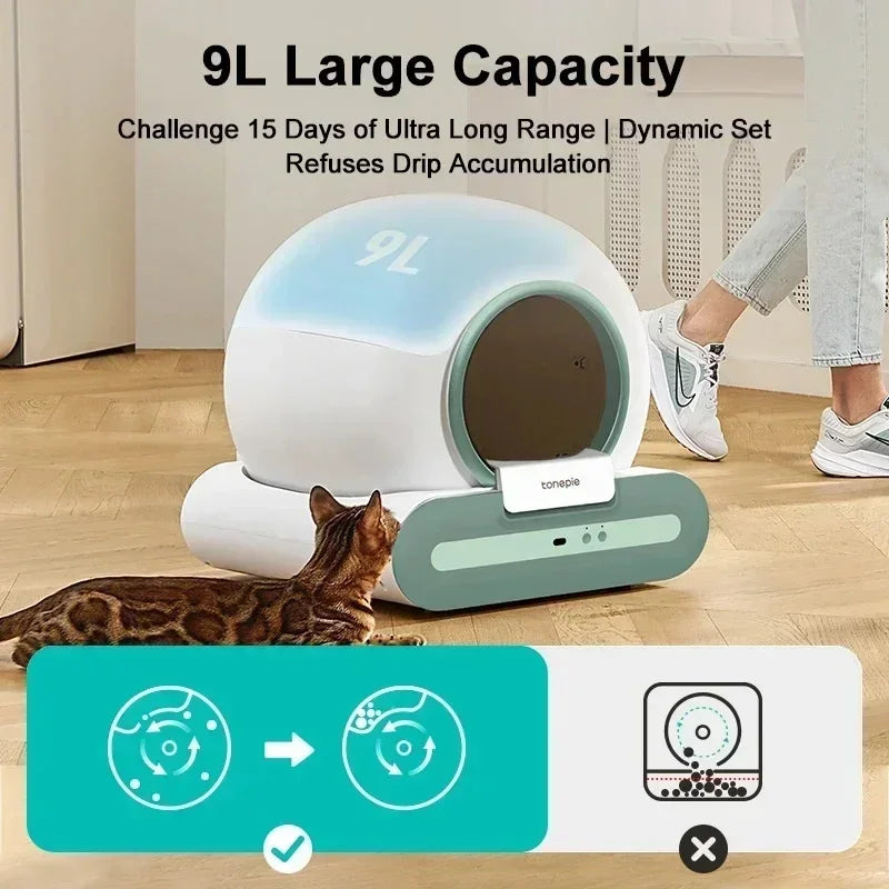 Tonepie Ti+ Smart Automatic Cat Litter Box – Self-Cleaning with App Control & Ionic Deodoriser
