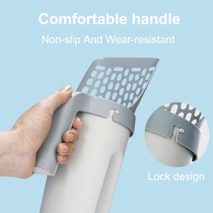 Self-Cleaning Cat Litter Scoop with Refill Bags – 2-in-1 Holder & Waste Picker