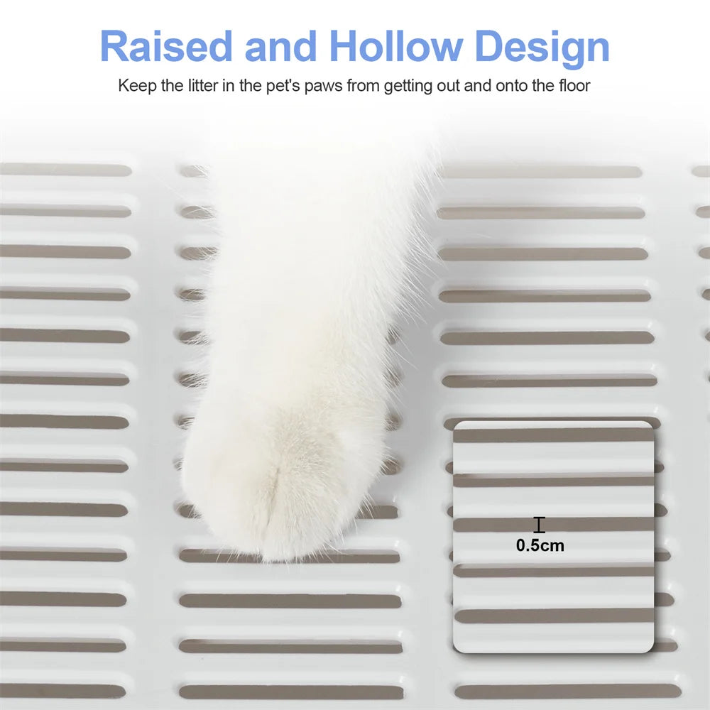 Large Foldable Cat Litter Box with Scoop – Semi-Enclosed, Anti-Tracking Design