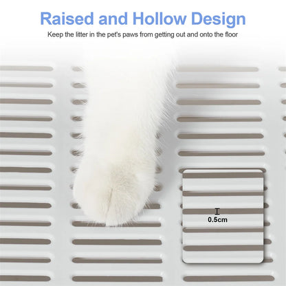 Large Foldable Cat Litter Box with Scoop – Semi-Enclosed, Anti-Tracking Design