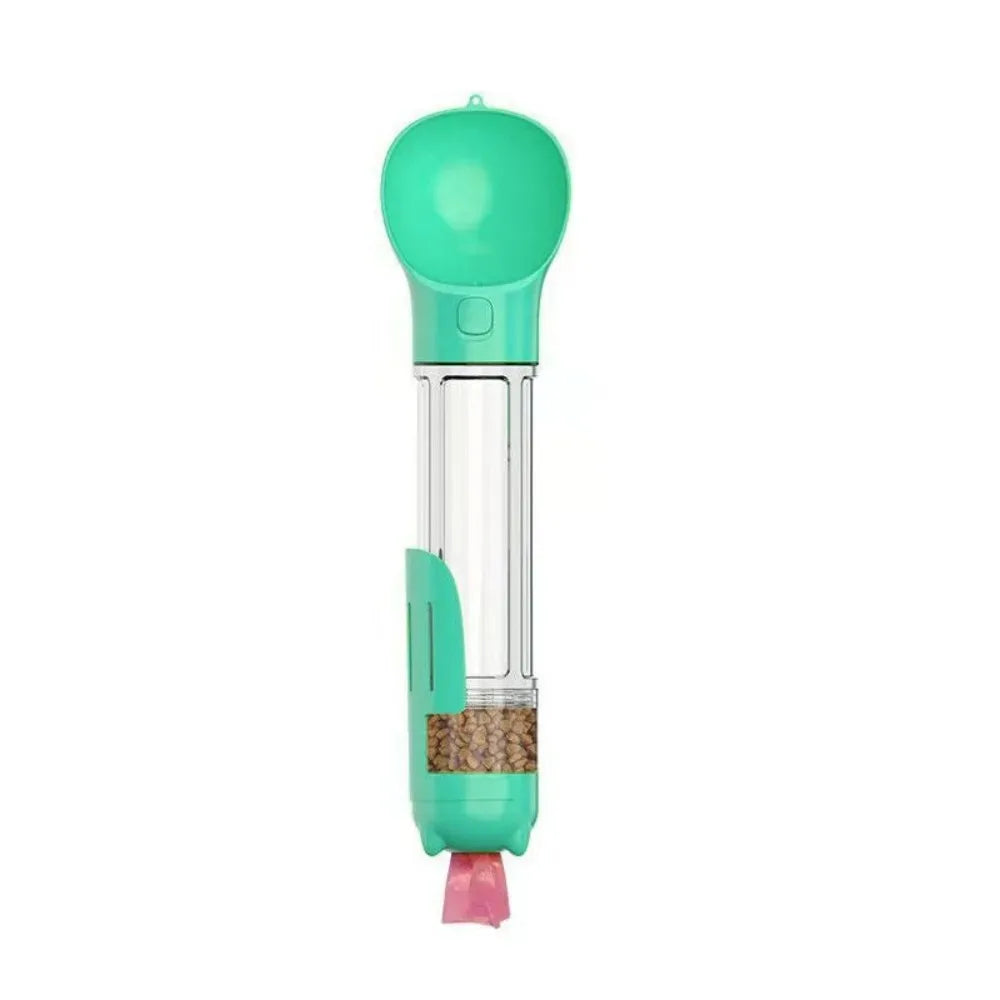 3-in-1 Pet Water & Food Dispenser with Poop Bag Holder and Shovel