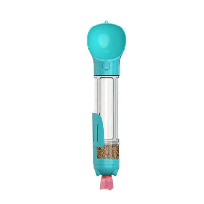 3-in-1 Pet Water & Food Dispenser with Poop Bag Holder and Shovel