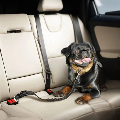 Adjustable Reflective Dog Car Seat Belt Harness – Shock Absorbing, Tangle-Free Safety Lead for Car Travel