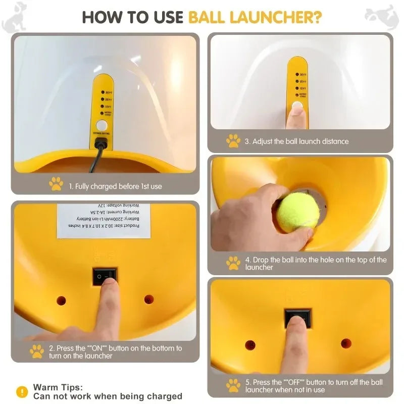 Automatic Dog Ball Launcher – Rechargeable Fetch Toy