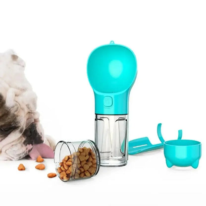 3-in-1 Pet Water & Food Dispenser with Poop Bag Holder and Shovel