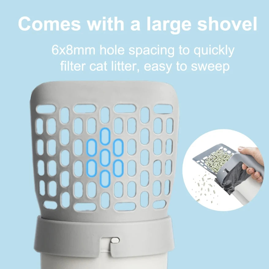 Self-Cleaning Cat Litter Scoop with Refill Bags – 2-in-1 Holder & Waste Picker