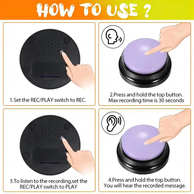 Recordable Dog Training Buttons – Talking Pet Communication Buzzer