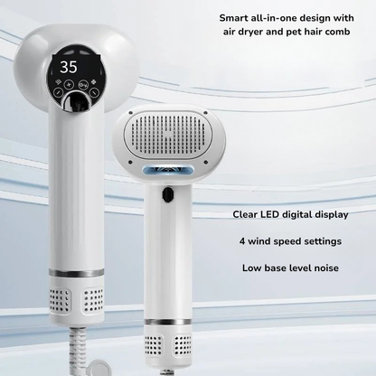 Pet Hair Dryer & Comb – 2-in-1 Grooming Tool for Dogs & Cats