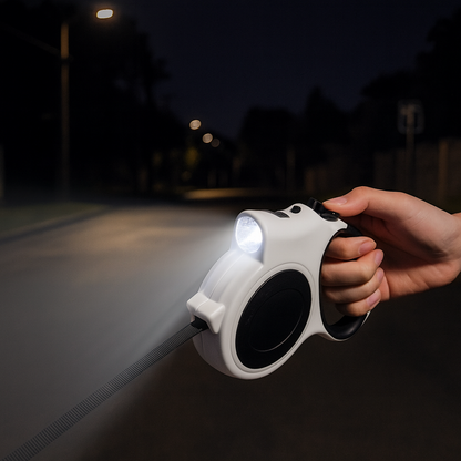 Night time Illuminated Retractable Dog Leash 5m